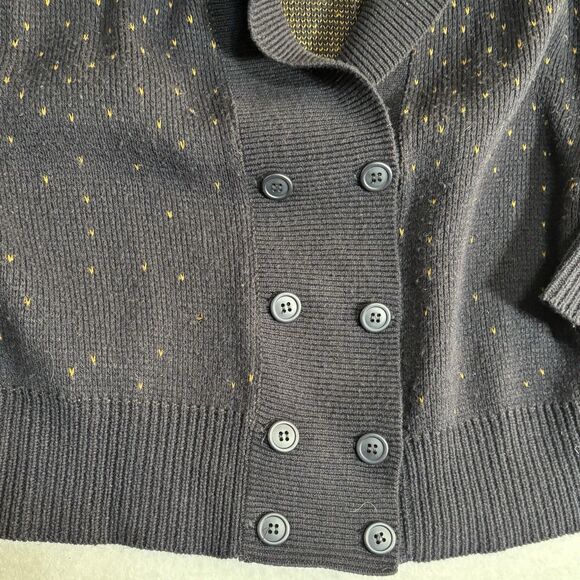 Vintage MARIO FORTE Cardigan Wool Blend Double Breasted Black Sweater - Picture 2 of 8